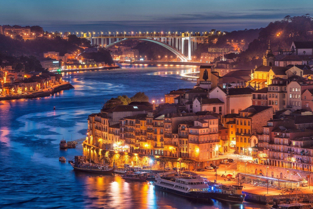 Porto Douro River By Night